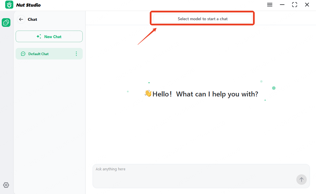 select mode to start a chat via nut studio